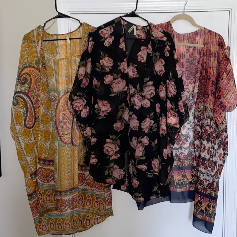 3 Pc Bundle Semi Sheer Cover Tops